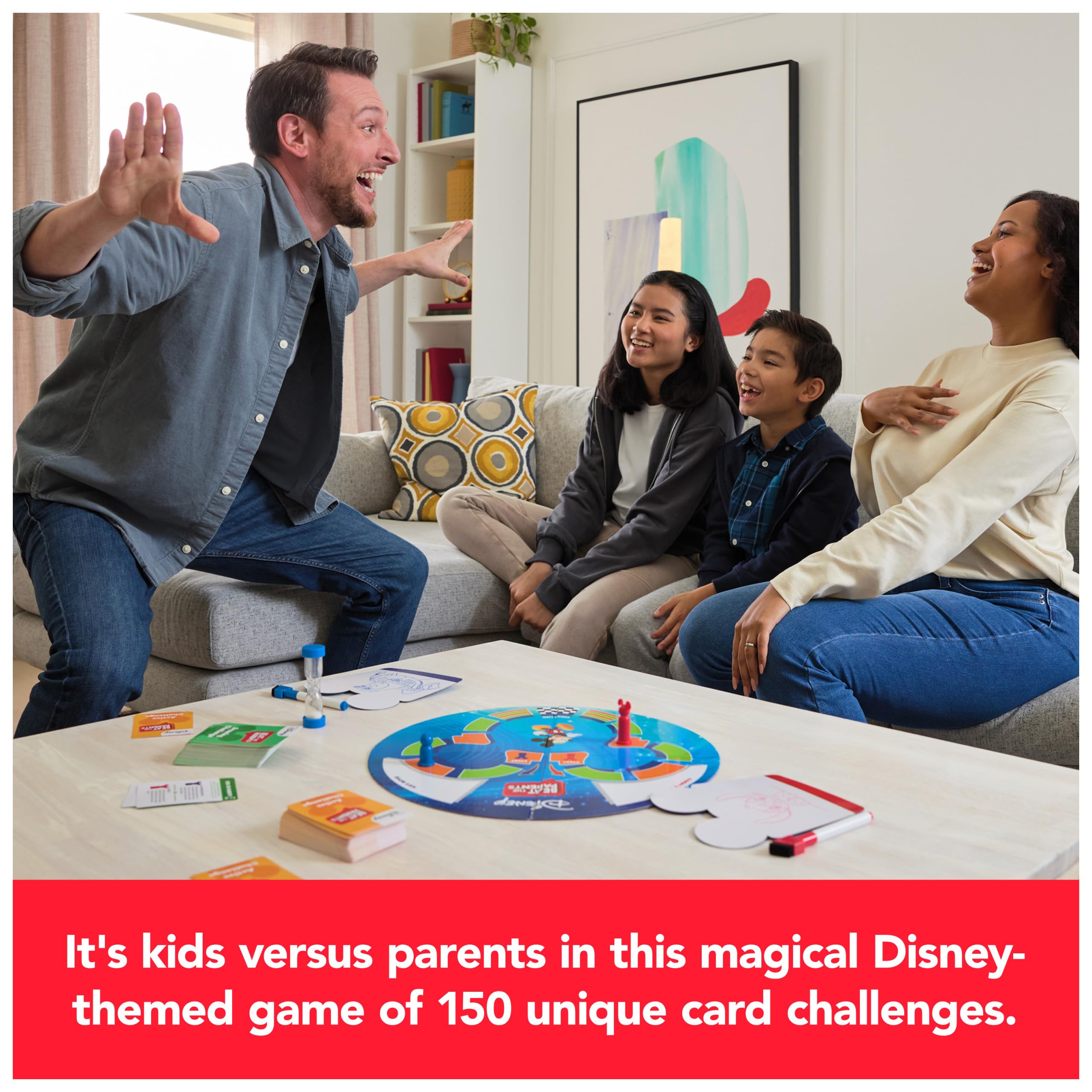 Beat the Parents Disney Edition Board Game – 150 Drawing & Active Challenges for Kids & Adults