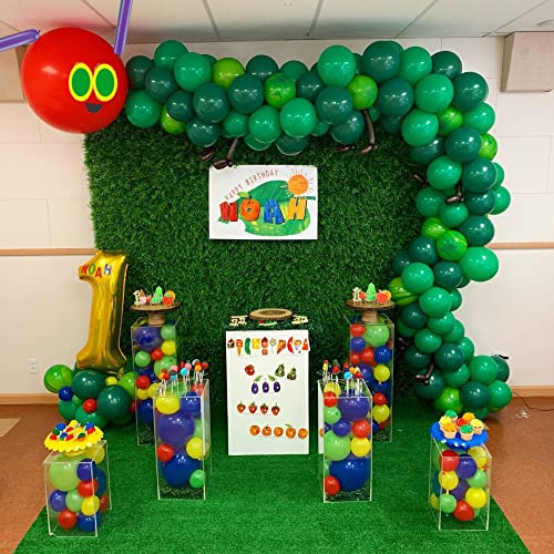 Beaumode 141-Piece DIY Green Caterpillar Balloon Garland Kit for The Very Hungry Caterpillar Theme – Baby Shower, 1st Birthday, Kids Party Decor