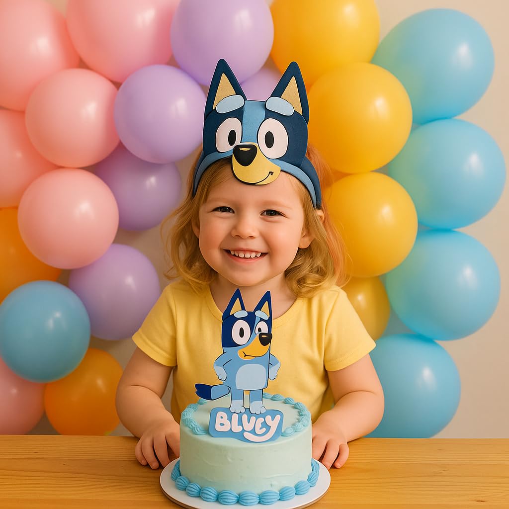 Beaumode Bluey Balloon Garland Kit – 149 Pastel Blue Pink Daisy Balloons for Girl's 2nd Birthday Party