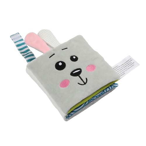 bebe mondo Bunny Baby Mirror Toy – Soft Crinkle Cloth Book with High Contrast Patterns for Tummy Time, 0-12 Months
