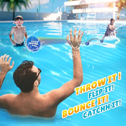 BebouToye Water Skipping Balls 3-Pack – Silicone Water Bounce Balls for Pool, Lake, Beach Fun for Kids and Adults