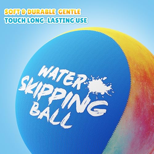 BebouToye Water Skipping Balls 3-Pack – Silicone Water Bounce Balls for Pool, Lake, Beach Fun for Kids and Adults