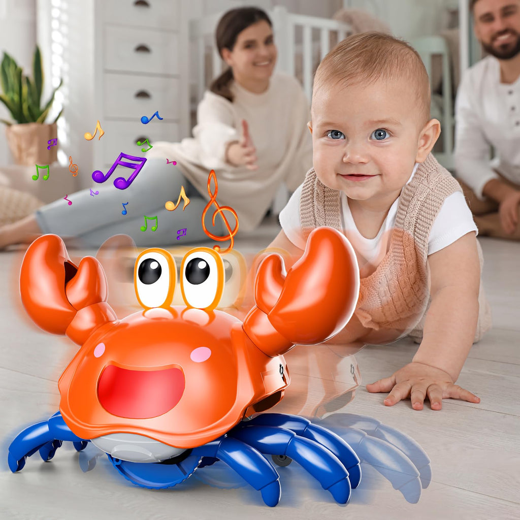 Beby Buty Crawling Crab Baby Toy – Rechargeable Tummy Time & Walking Toy with Music and Lights