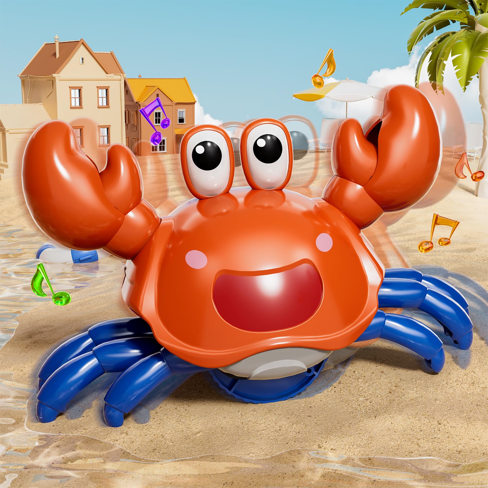Beby Buty Crawling Crab Baby Toy – Rechargeable Tummy Time & Walking Toy with Music and Lights