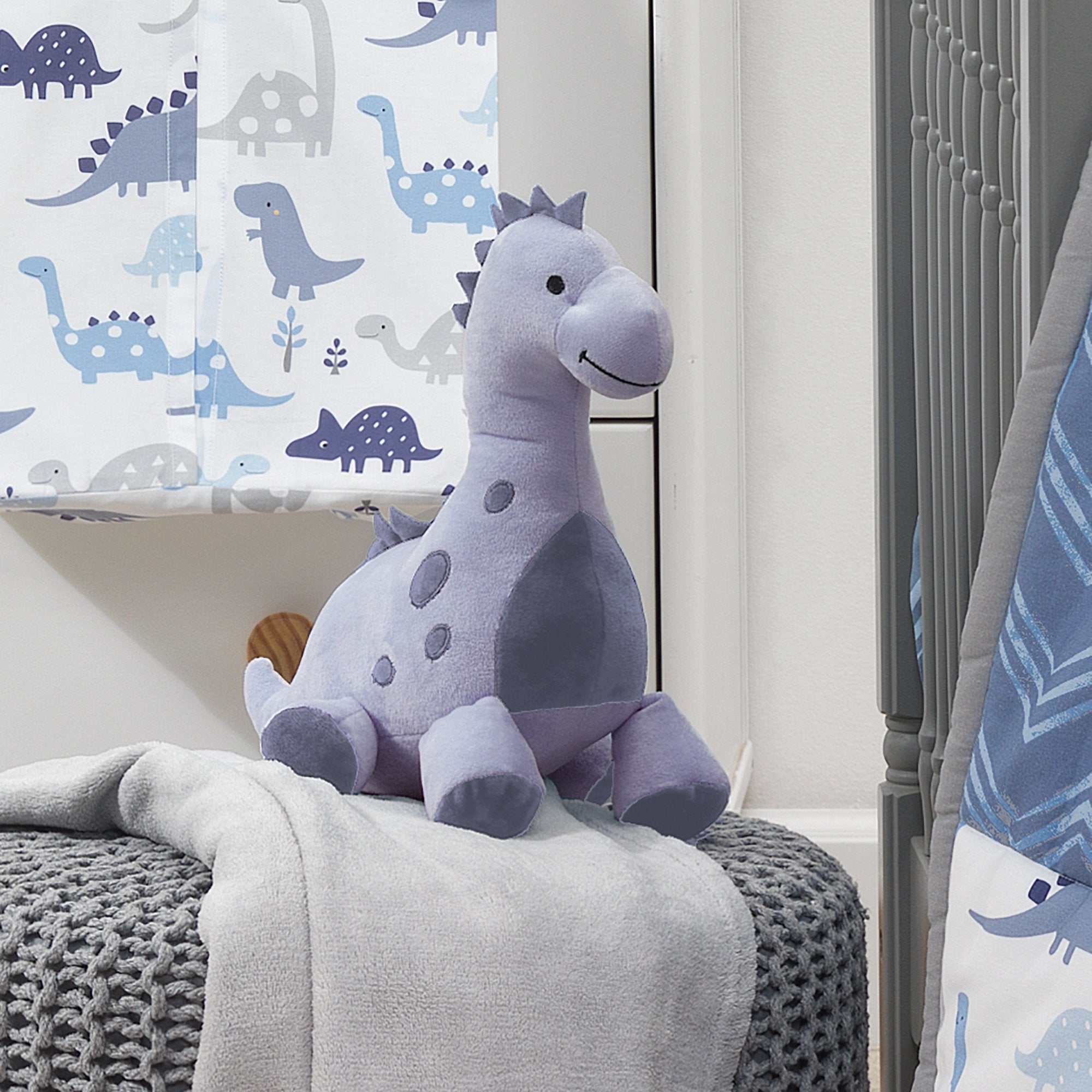 Bedtime Originals Roar Dinosaur Plush Rex - Blue, Extra Huggable & Machine Washable
