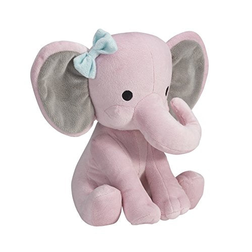 Bedtime Originals Twinkle Toes Hazel Pink Elephant Plush, 10 Inches, Machine Washable