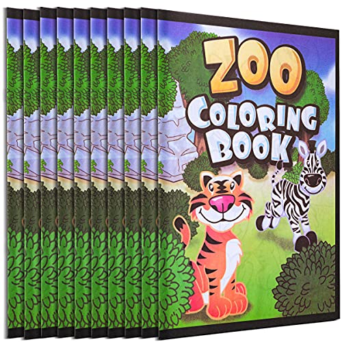 Bedwina 18-Pack Zoo Animal Coloring Books for Kids – 9x11 Inch Bulk Party Favors with Jungle Safari Animals