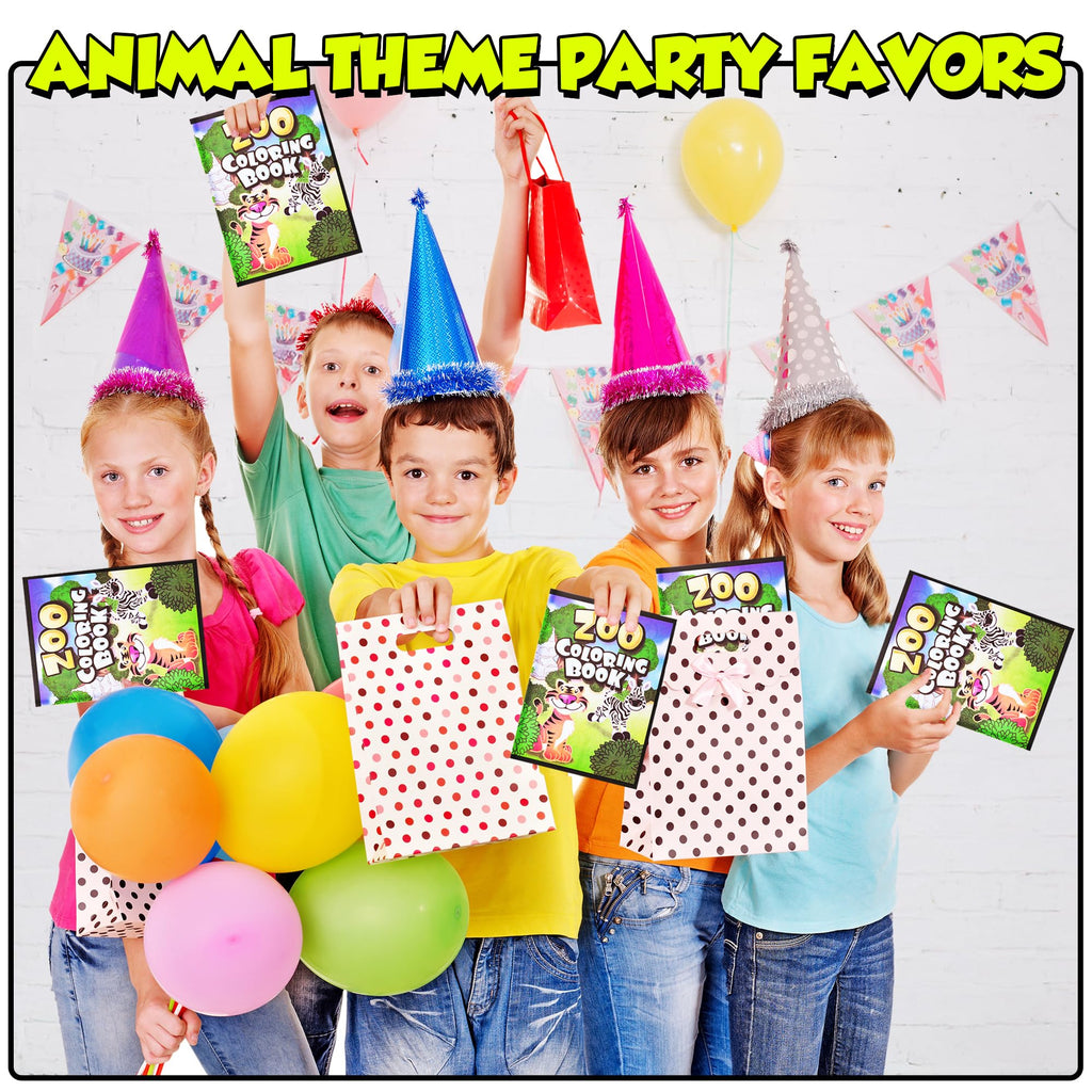 Bedwina 18-Pack Zoo Animal Coloring Books for Kids – 9x11 Inch Bulk Party Favors with Jungle Safari Animals