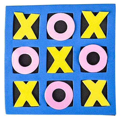 Bedwina 24-Pack Foam Tic Tac Toe Mini Games - Bulk Party Favors for Kids, 5x5 Boards, Travel-Friendly