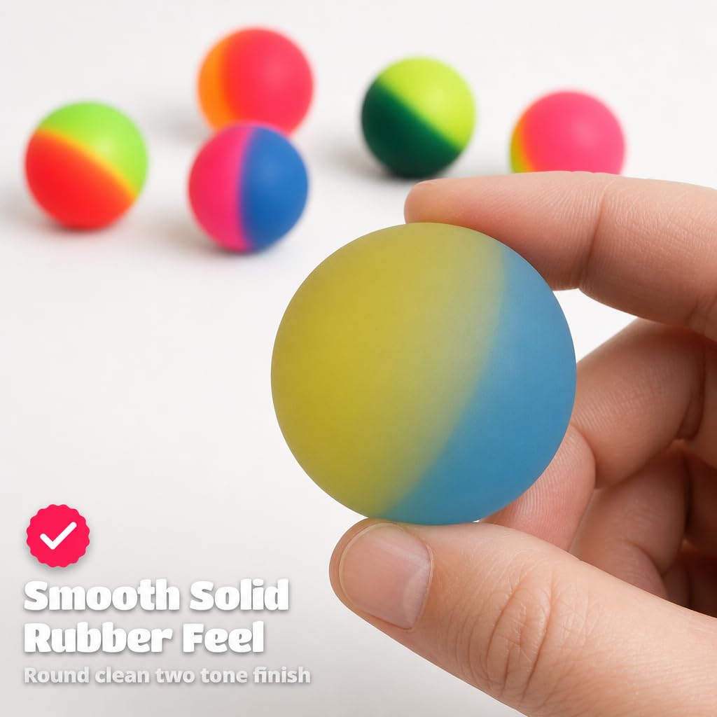 Bedwina Jumbo Super Bouncy Balls - 2.35 Inch (60mm) Pack of 6 - Bright Neon Colors for Party Favors & Carnival Prizes