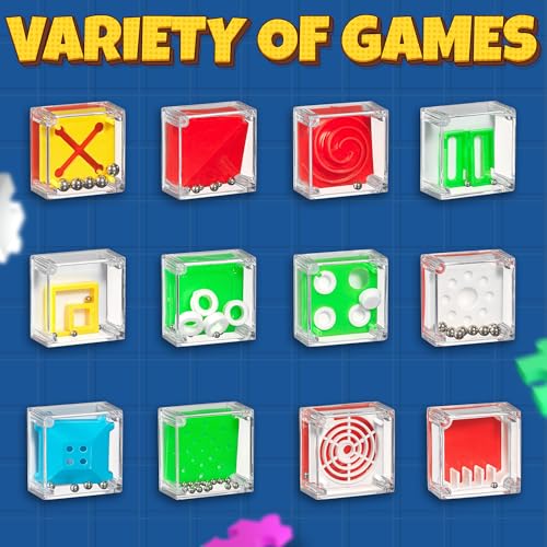 Bedwina Mini Cube Puzzle Set - 24 Pack of Brain Teaser Maze Ball Games for Kids Teens Adults Party Favors