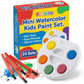 Bedwina Mini Watercolor Paint Set - Bulk Pack of 24 for Kids Party Favors
