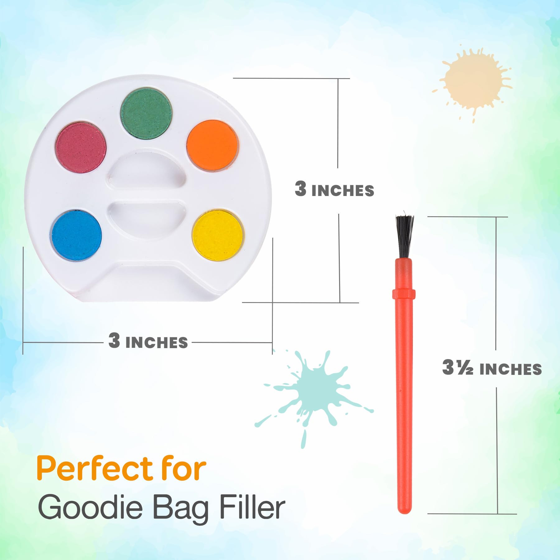 Bedwina Mini Watercolor Paint Set - Bulk Pack of 24 for Kids Party Favors