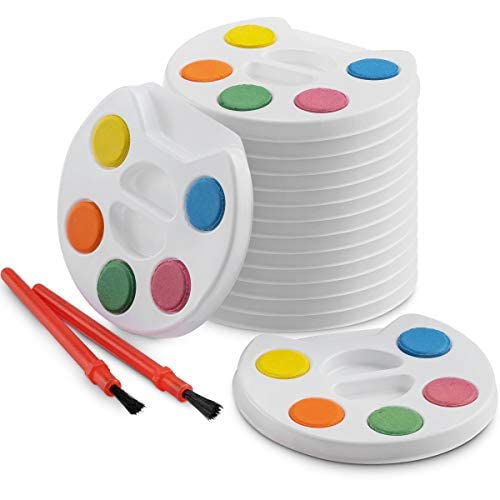 Bedwina Mini Watercolor Paint Set - Bulk Pack of 24 for Kids Party Favors