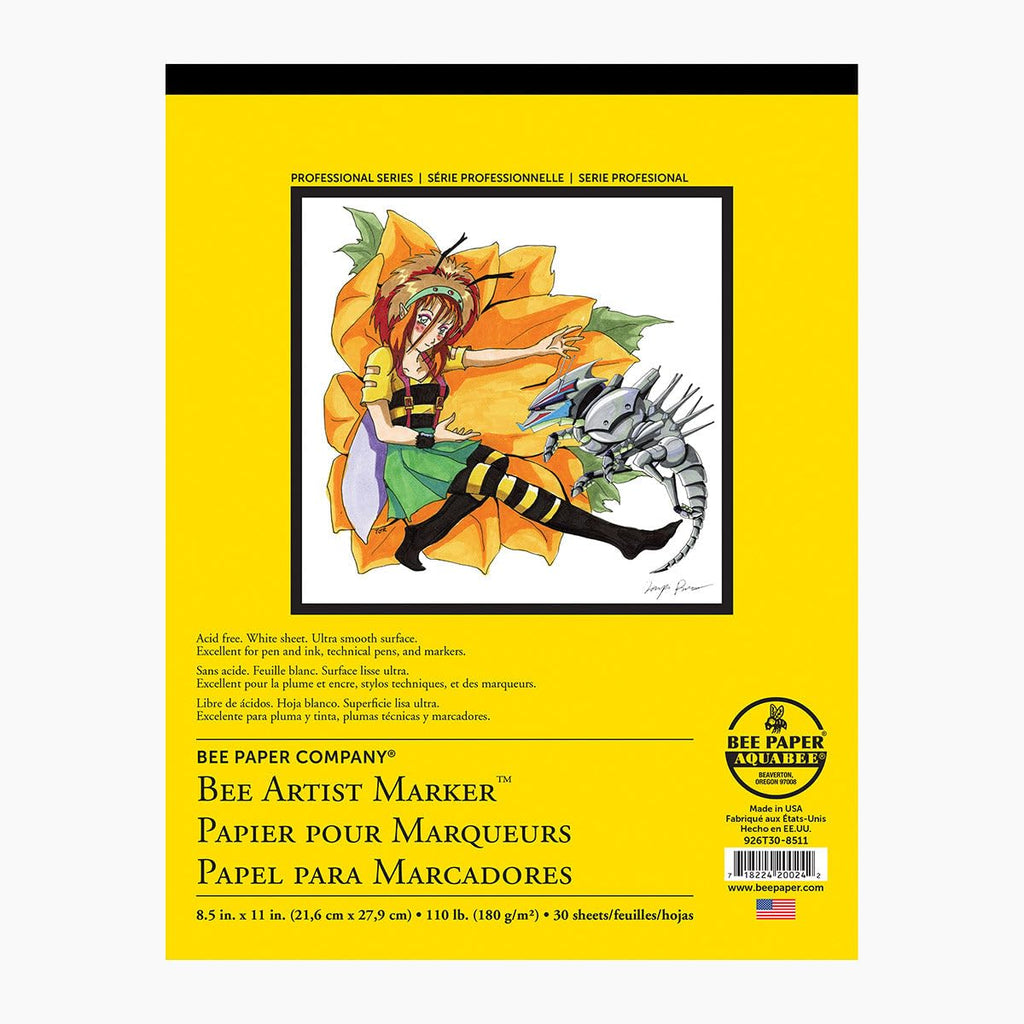 Bee Paper Ultra Smooth Marker Pad 8.5x11, 30 Sheets - Acid Free for Copic Markers