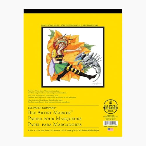Bee Paper Ultra Smooth Marker Pad 8.5x11, 30 Sheets - Acid Free for Copic Markers