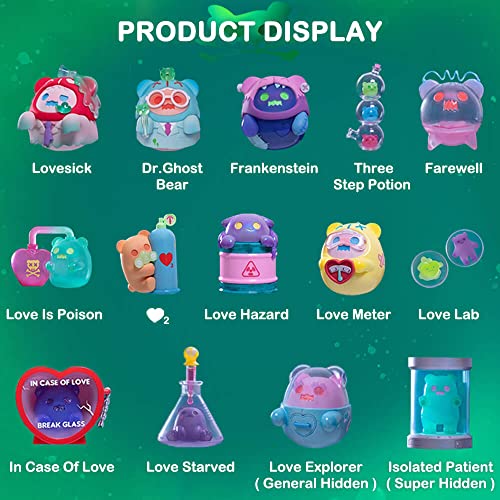 BEEMAI Ghost Bear Lovesick Lab Blind Box - Random Kawaii Figure Collectible Toy for Ages 15+