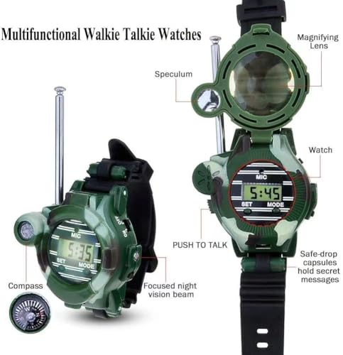 Beenavee Walkie Talkie Watch for Kids – 2 Pack Spy Toy with 7 Functions, Up to 150m Range