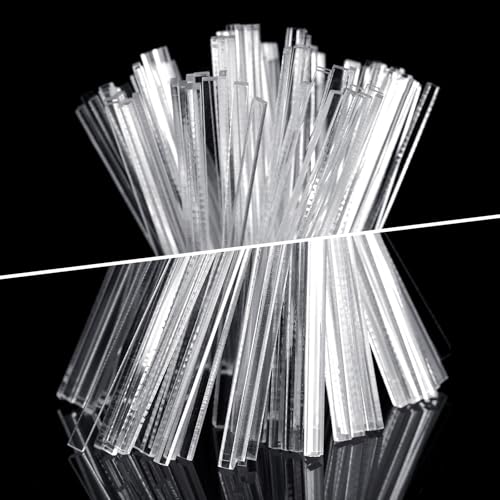 Beeveer 100 Pack Clear Acrylic Cake Pop Sticks 7.87 Inch – Reusable Flat Rods for Cupcake, Cookie, and Candy Decorations