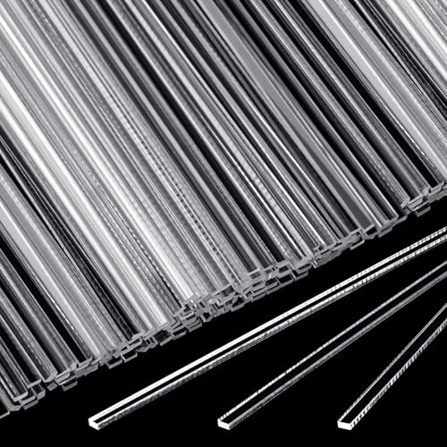 Beeveer 100 Pack Clear Acrylic Cake Pop Sticks 7.87 Inch – Reusable Flat Rods for Cupcake, Cookie, and Candy Decorations