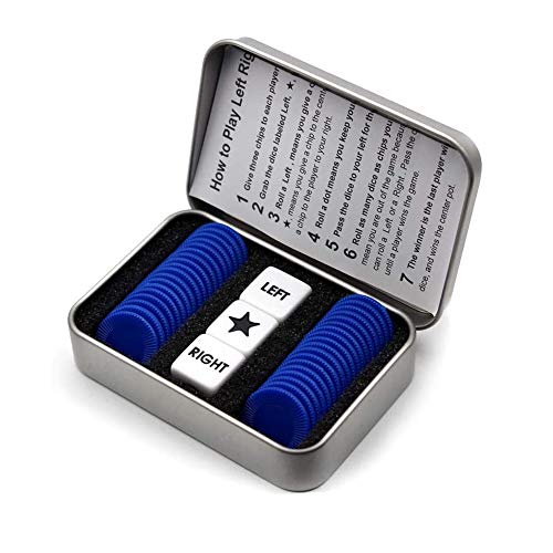 Befantasway Left Right Center Dice Game Set – 3 Tins with 108 Chips and 9 Dice