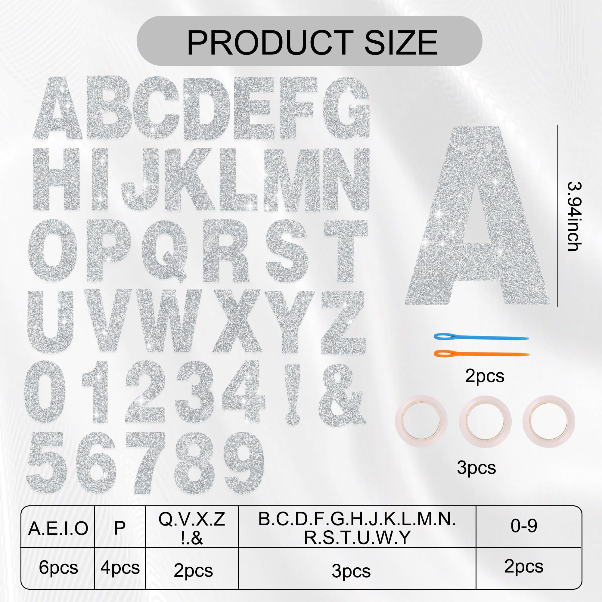 BEISHIDA 116 Pcs DIY Letter Banner Kit – Customizable Glitter Silver Letters & Numbers for Parties
