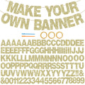 BEISHIDA 116-Piece DIY Letter Banner Kit – Champagne Gold Glitter, Customizable for Birthdays, Weddings, Graduations