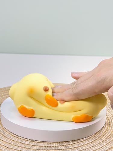 BELLYDOG Donut Duck Squishy - Cute Animal Bread Stress Relief Toy, Food Grade TPR, Scented