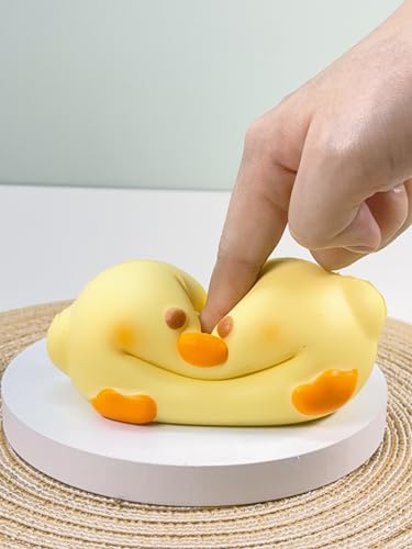 BELLYDOG Donut Duck Squishy - Cute Animal Bread Stress Relief Toy, Food Grade TPR, Scented