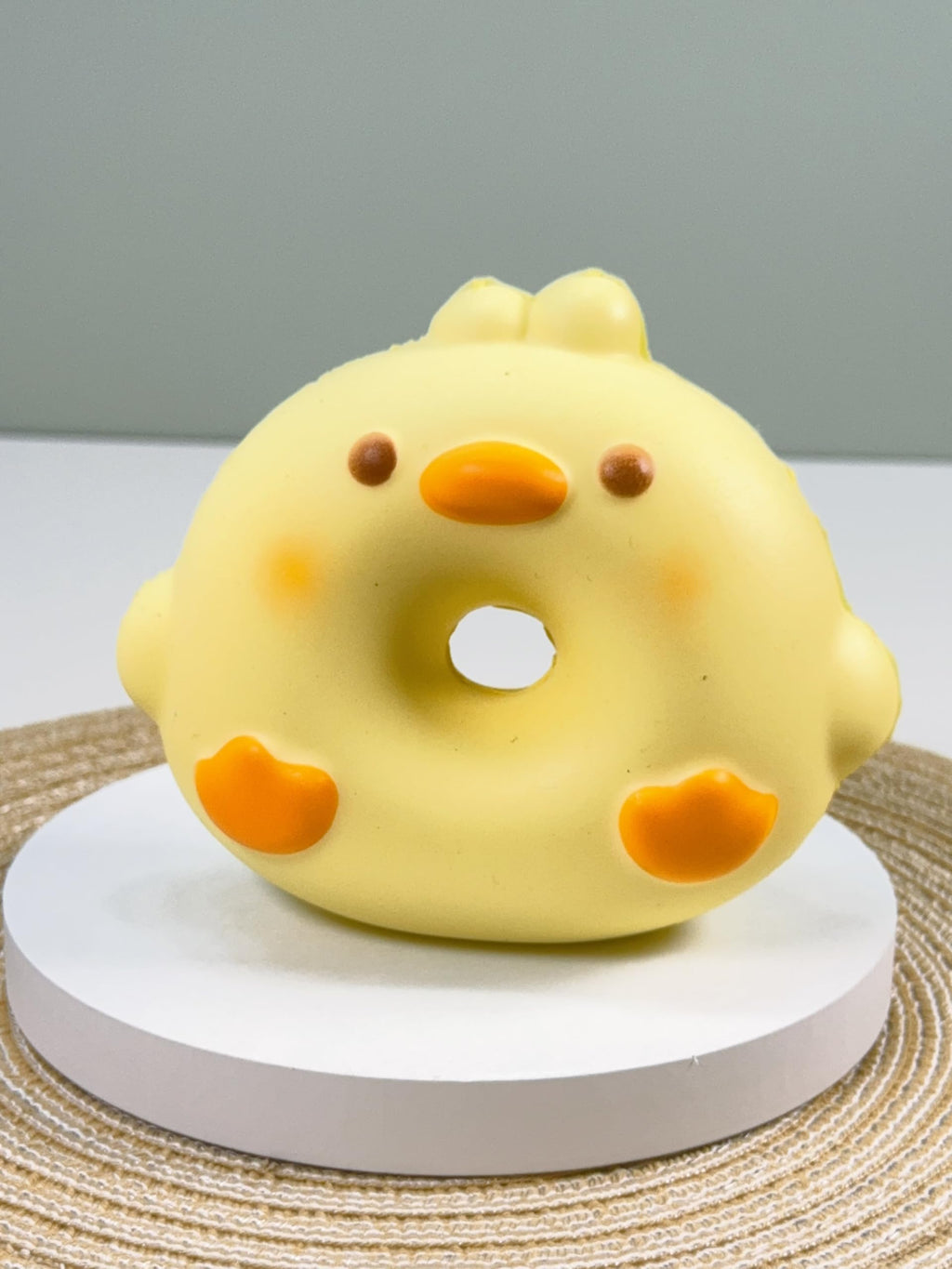 BELLYDOG Donut Duck Squishy - Cute Animal Bread Stress Relief Toy, Food Grade TPR, Scented