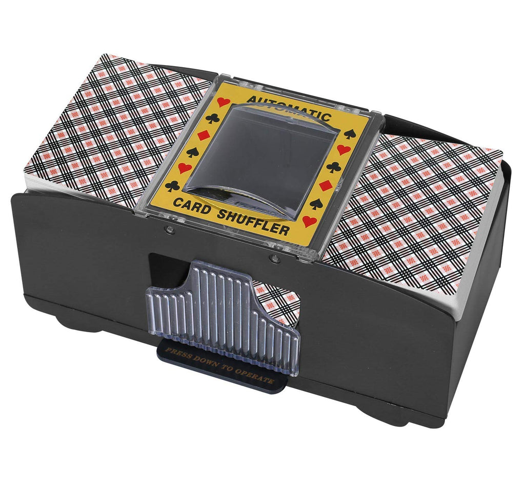 Bemecato Automatic Card Shuffler for 1-2 Decks – Battery Operated Electric Card Shuffling Machine for Poker, UNO, and Family Games