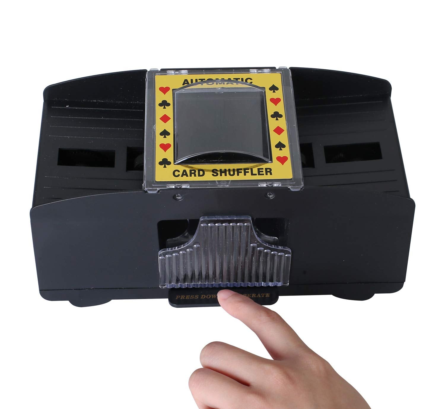 Bemecato Automatic Card Shuffler for 1-2 Decks – Battery Operated Electric Card Shuffling Machine for Poker, UNO, and Family Games