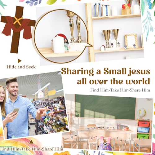 Bememo 25 Mini Glow-in-the-Dark Jesus Figures for Religious Party Favors and Sunday School