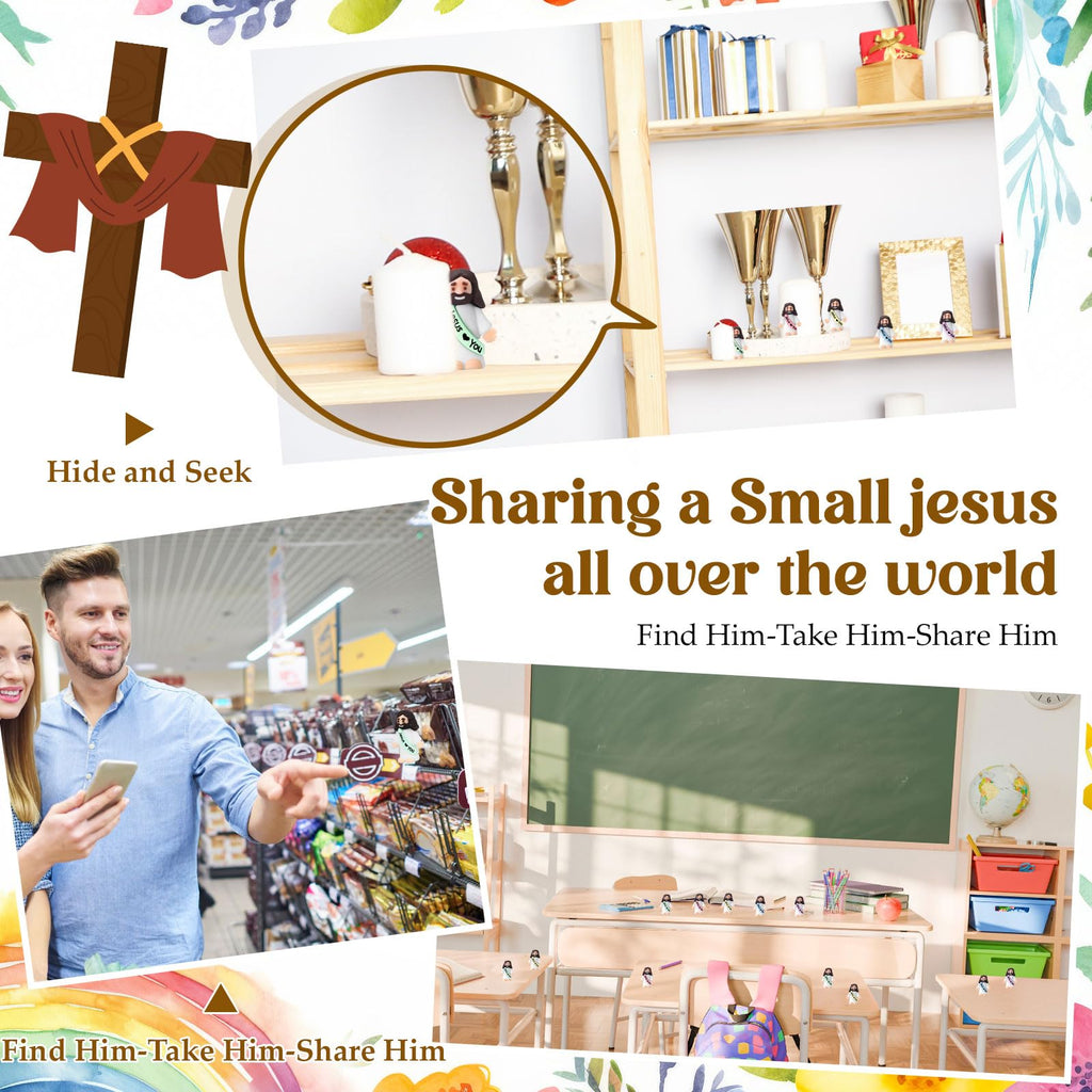 Bememo 25 Mini Glow-in-the-Dark Jesus Figures for Religious Party Favors and Sunday School