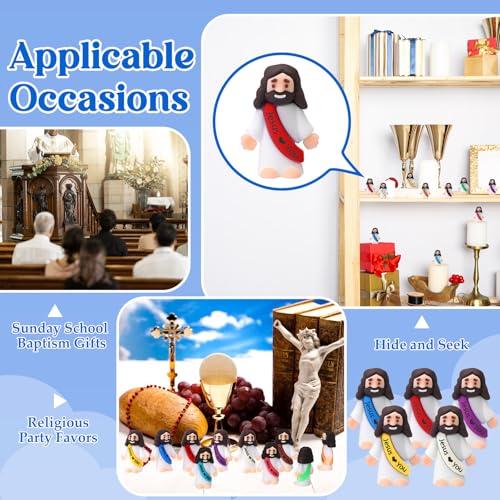 Bememo 50 Mini Jesus Figures – Rubber Easter Toys for Religious Parties