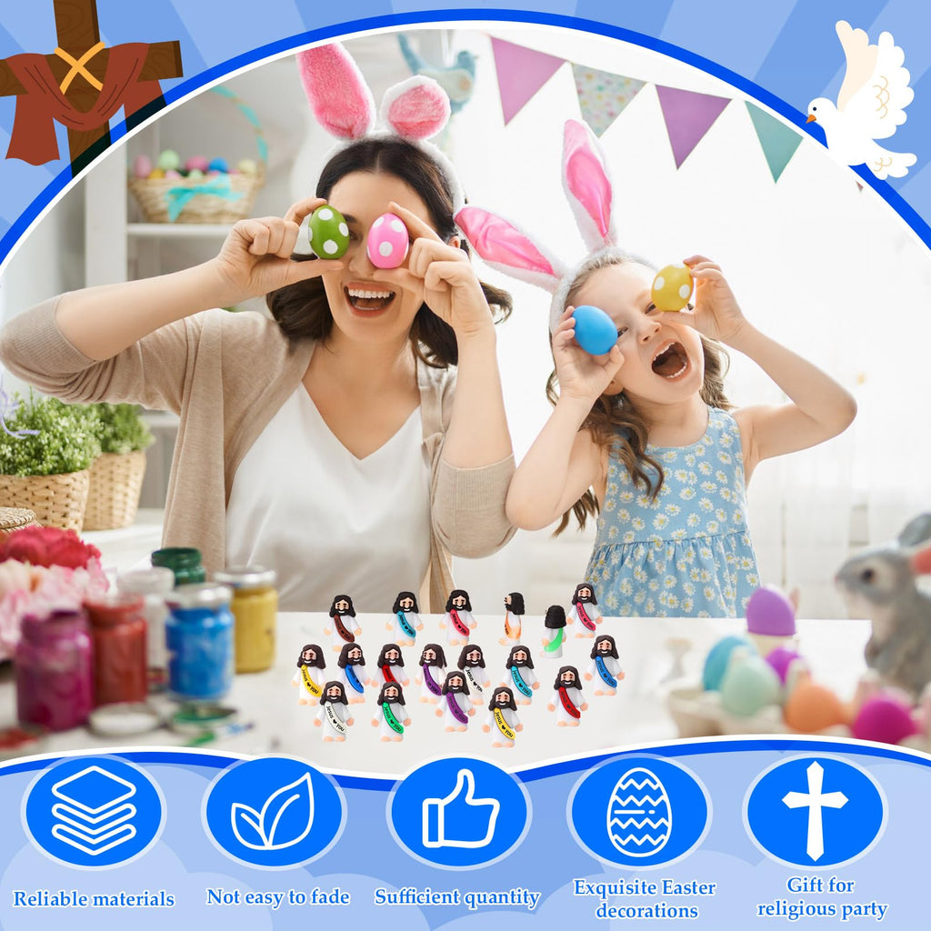 Bememo 50 Mini Jesus Figures – Rubber Easter Toys for Religious Parties