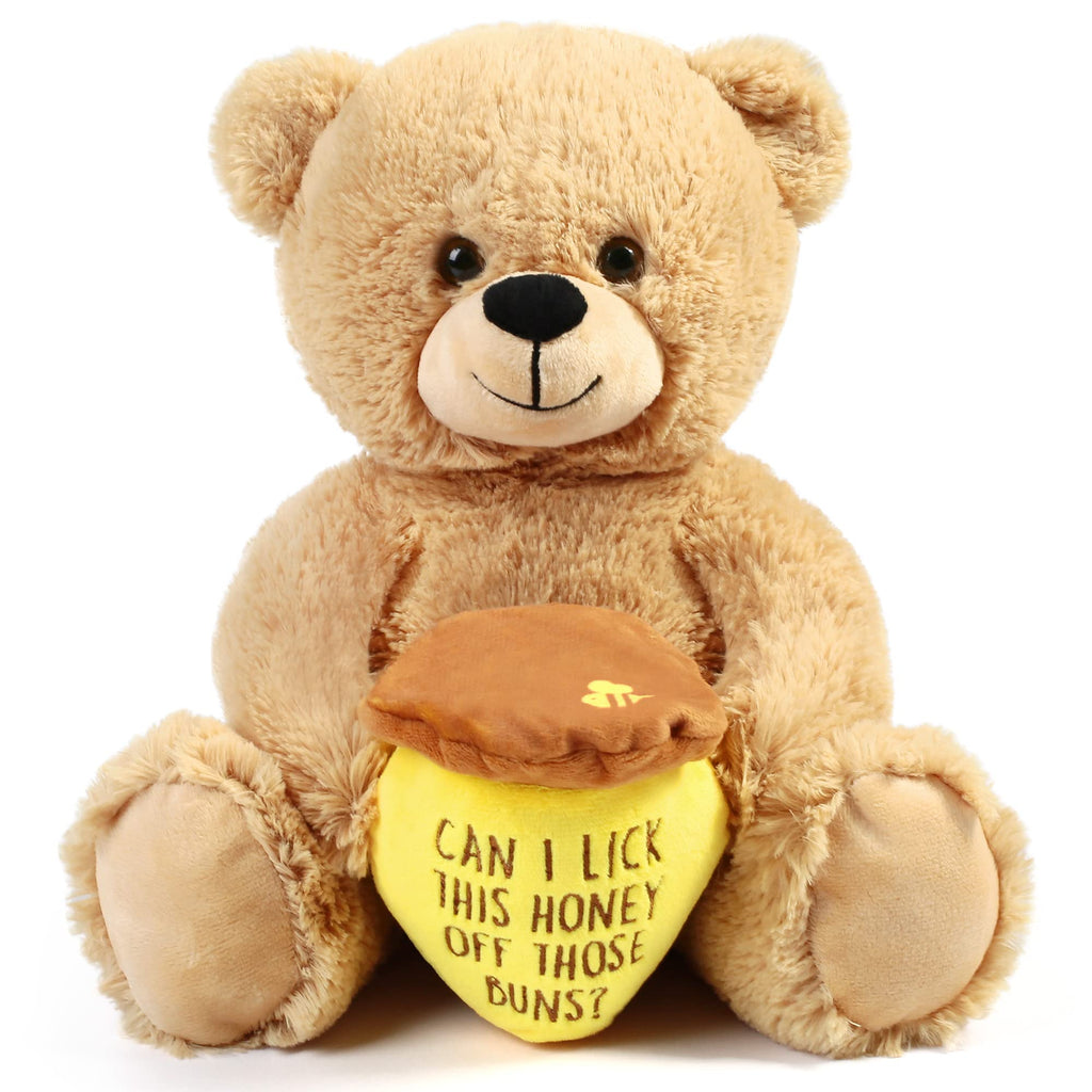BenBen 10-Inch Teddy Bear with Honey Pot – Soft Plush Toy for Birthdays, Valentine's & Anniversaries