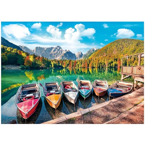 BenBen 1000 Piece Fusine Lake Jigsaw Puzzle – Letters on Back for Easy Sorting, Premium Cardboard, 26.63" x 19.25" Finished Size