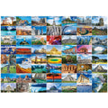 BenBen 1000-Piece Jigsaw: 56 World Landmarks – Travel Poster Puzzle