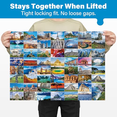 BenBen 1000-Piece Jigsaw: 56 World Landmarks – Travel Poster Puzzle