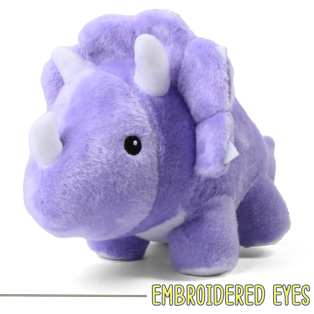 BenBen 13-Inch Purple Triceratops Plush – Soft Dinosaur Stuffed Toy for Kids