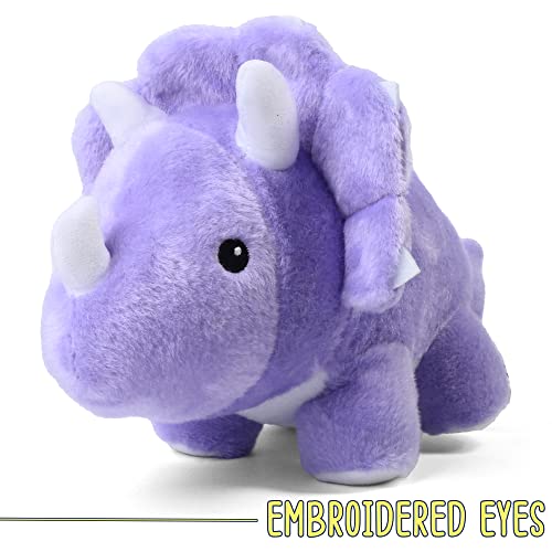 BenBen 13-Inch Purple Triceratops Plush – Soft Dinosaur Stuffed Toy for Kids