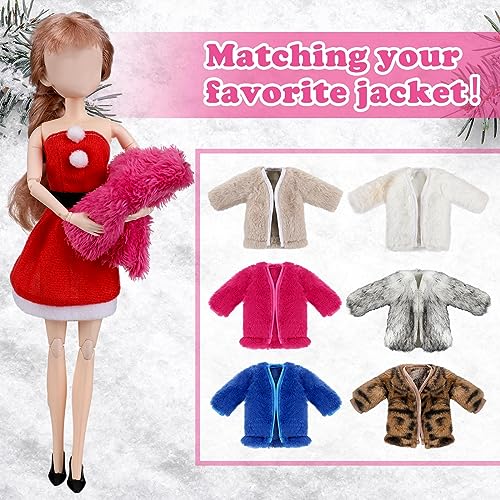 Bencailor 6-Piece Doll Clothes Set for 11.8-Inch Dolls – Winter Coat, Swimwear, T-Shirt, Dress & More