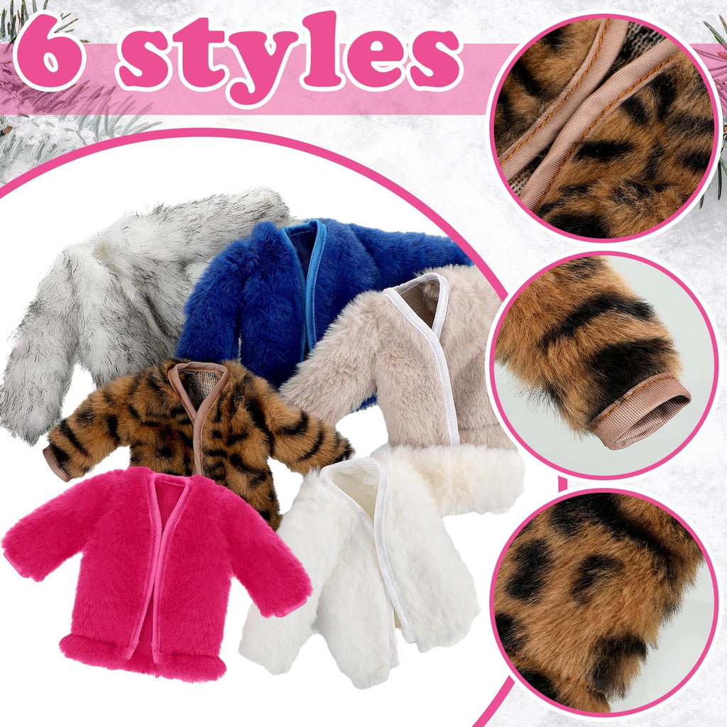 Bencailor 6-Piece Doll Clothes Set for 11.8-Inch Dolls – Winter Coat, Swimwear, T-Shirt, Dress & More