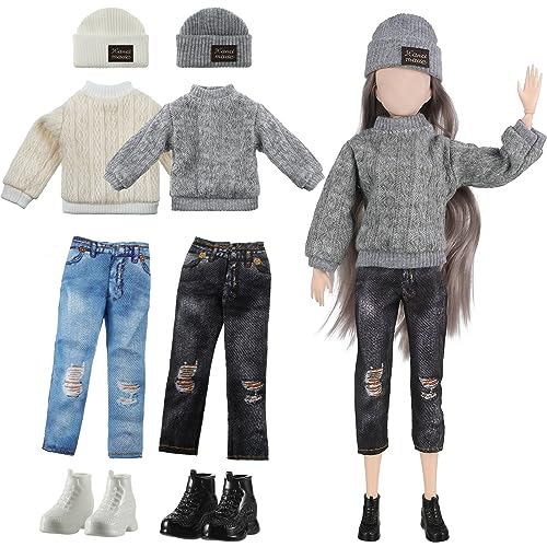 Bencailor 6-Piece Doll Clothes Set for 12-Inch Dolls – 2 Outfits with Accessories