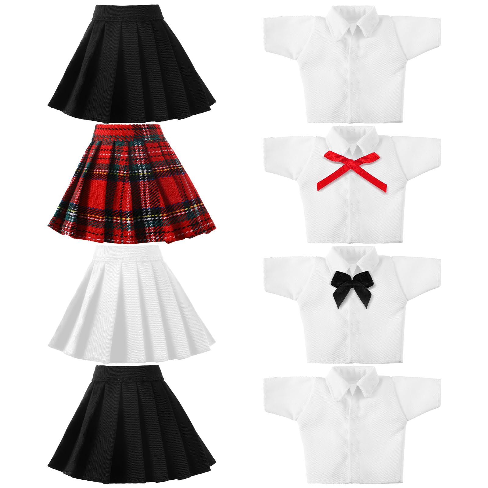 Bencailor 8-Piece Doll Clothes Set for 11.8 Inch Dolls - 4 Tops and 4 Skirts