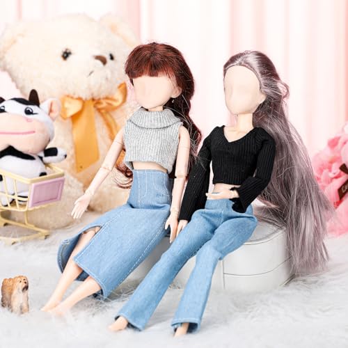Bencailor 8-Piece Doll Clothing Set for 11.8-Inch Dolls - Summer Tops, Denim Pants & Dresses in Vibrant Colors