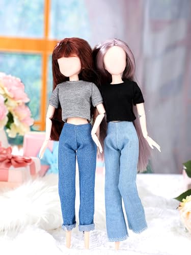 Bencailor 8-Piece Summer Doll Clothes Set for 11.5-Inch Dolls – Casual Tops and Denim Pants