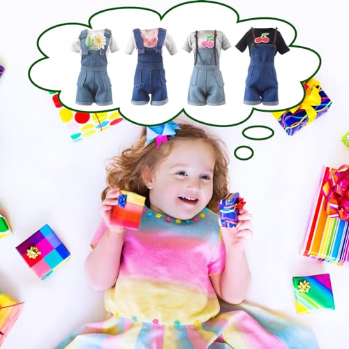 Bencailor 8-Piece Summer Doll Clothes Set for 11.5 Inch Dolls – Mix-and-Match Tops and Pants in Cotton and Denim