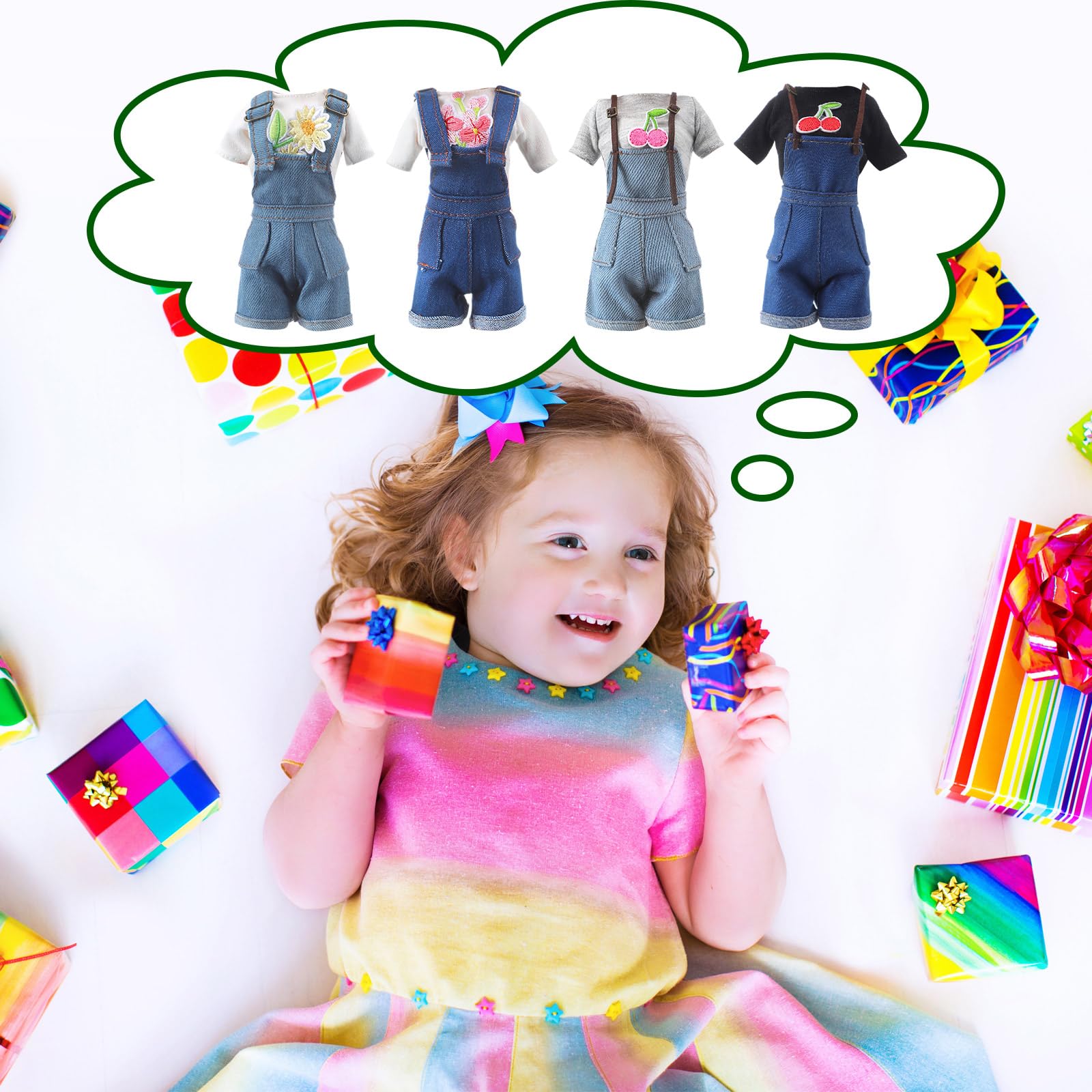 Bencailor 8-Piece Summer Doll Clothes Set for 11.5 Inch Dolls – Mix-and-Match Tops and Pants in Cotton and Denim